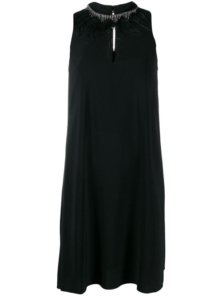 Twin-set Embellished Neck Dress - Black