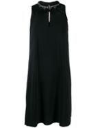Twin-set Embellished Neck Dress - Black