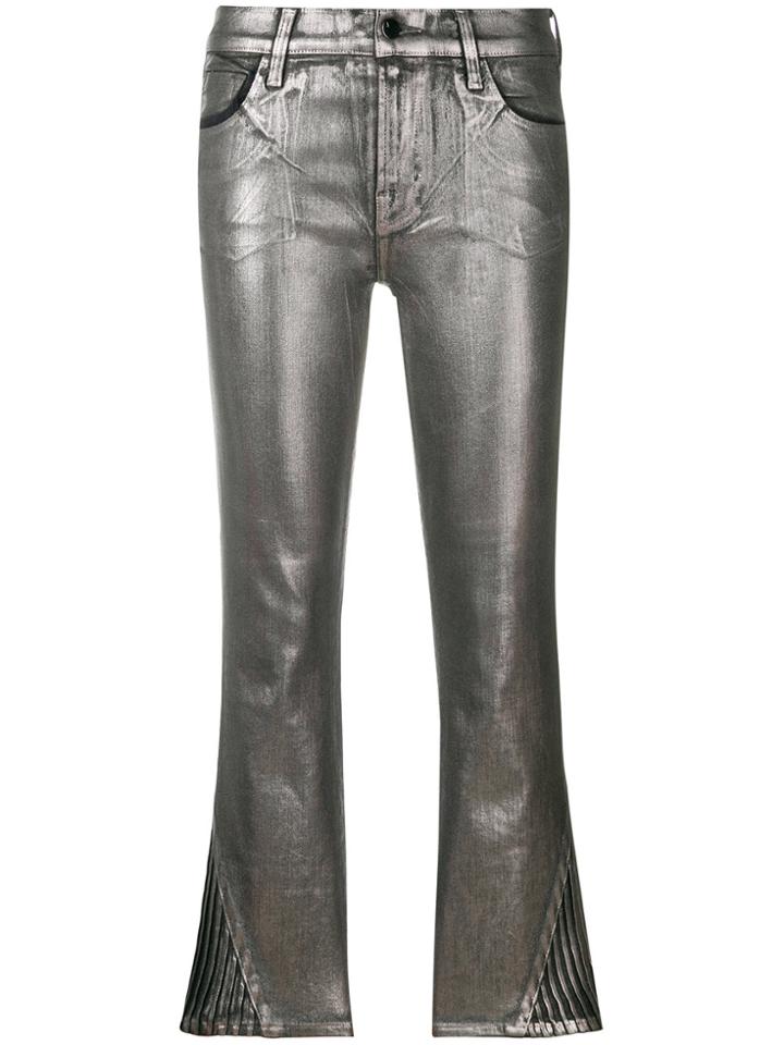 J Brand 3 Foiled Cropped Skinny Trousers - Grey