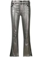 J Brand 3 Foiled Cropped Skinny Trousers - Grey