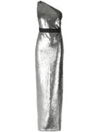 Tufi Duek Sequin One Shoulder Gown - Metallic