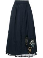 Dorothee Schumacher Lace Underlayer Embellished Skirt - Blue