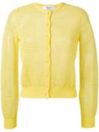 Blugirl - Sheer Knit Cardigan - Women - Cotton/polyamide - 40, Yellow/orange, Cotton/polyamide