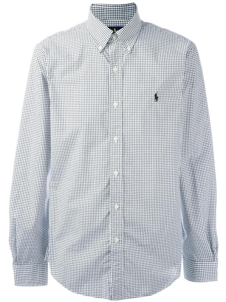 Ralph Lauren Checked Shirt, Men's, Size: Small, White, Cotton