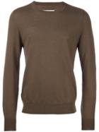Maison Margiela Classic Crew Neck Sweater, Men's, Size: Small, Brown, Wool