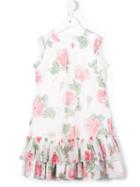 Monnalisa - Floral Print Dress - Kids - Polyester - 6 Yrs, Girl's, White
