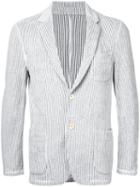 Estnation - Woven Stripe Blazer - Men - Cotton/polyester - Xl, Green, Cotton/polyester