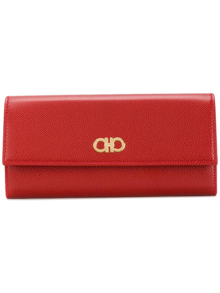 Salvatore Ferragamo Long Gancini Wallet - Red