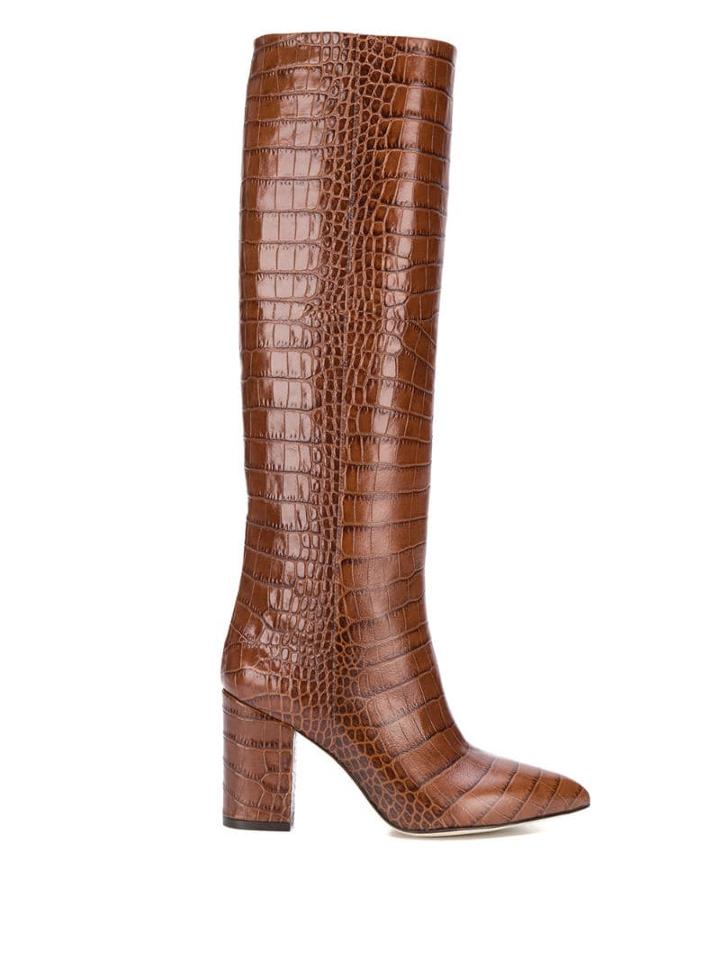 Paris Texas Crocodile Effect Boots - Brown