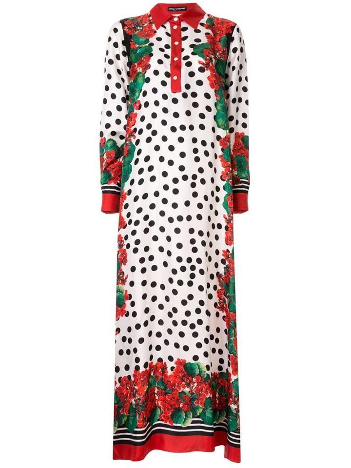Dolce & Gabbana Polka Dot Long Dress - Multicolour
