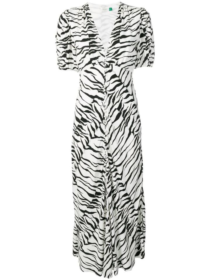 Rixo Tiger Print Flared Dress - White