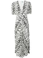 Rixo Tiger Print Flared Dress - White