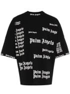 Palm Angels Palm Tee Blk Logo All Over - Black