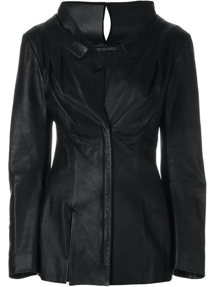 Yohji Yamamoto Vintage Leather Fitted Jacket - Black
