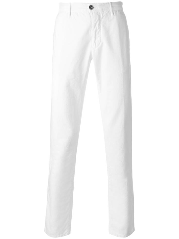 Incotex Classic Chinos, Men's, Size: 35, White, Cotton/spandex/elastane
