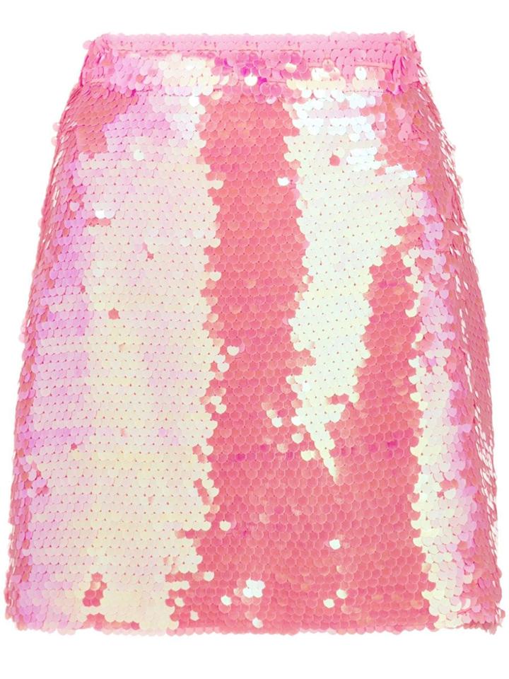 Milly Sequin Embellished Mini Skirt - Pink