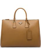 Prada Saffiano Leather Tote Bag - Brown