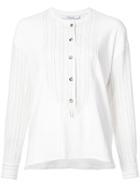 Derek Lam 10 Crosby Long Sleeve Mixed Media Henley - White