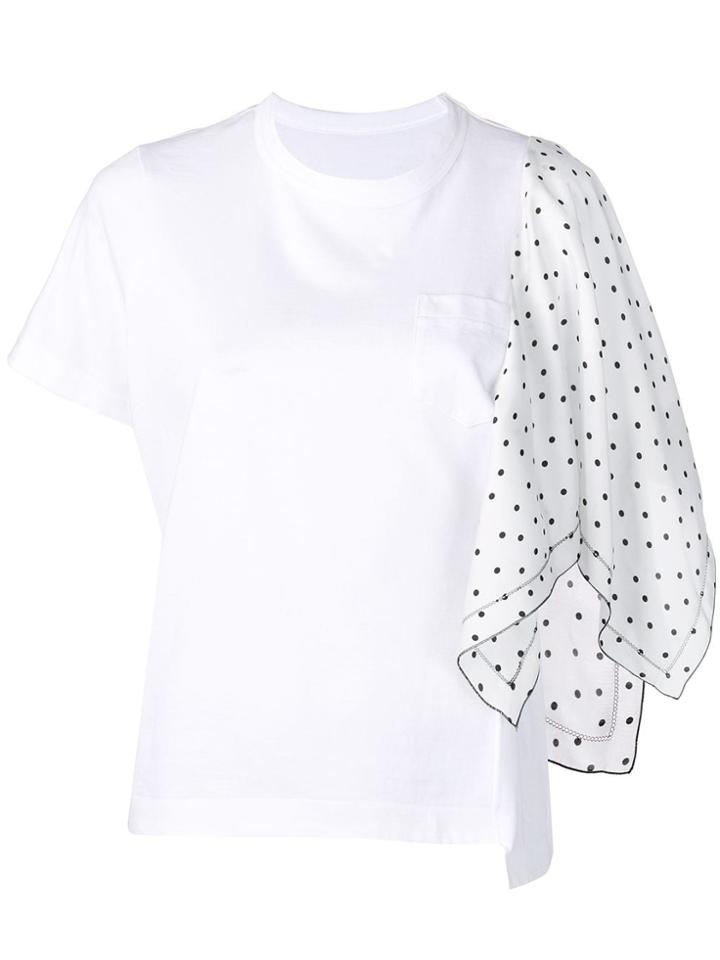 Sacai Popline Detail T-shirt - White