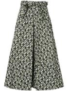 Marni Floral Printed Tie Waist Skirt - Black