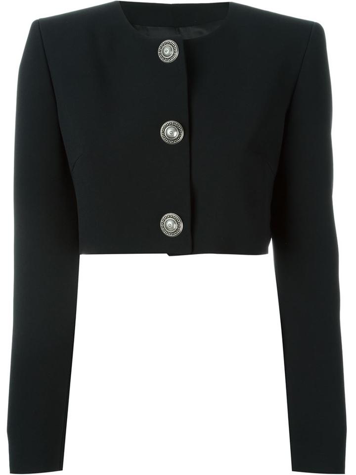 Fausto Puglisi Three Button Fitted Jacket, Women's, Size: 42, Black, Acetate/viscose/silk