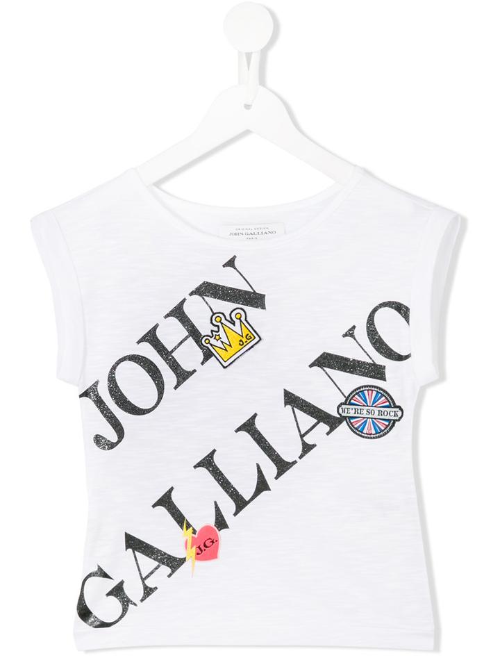 John Galliano Kids Logo Print T-shirt, Boy's, Size: 10 Yrs, White
