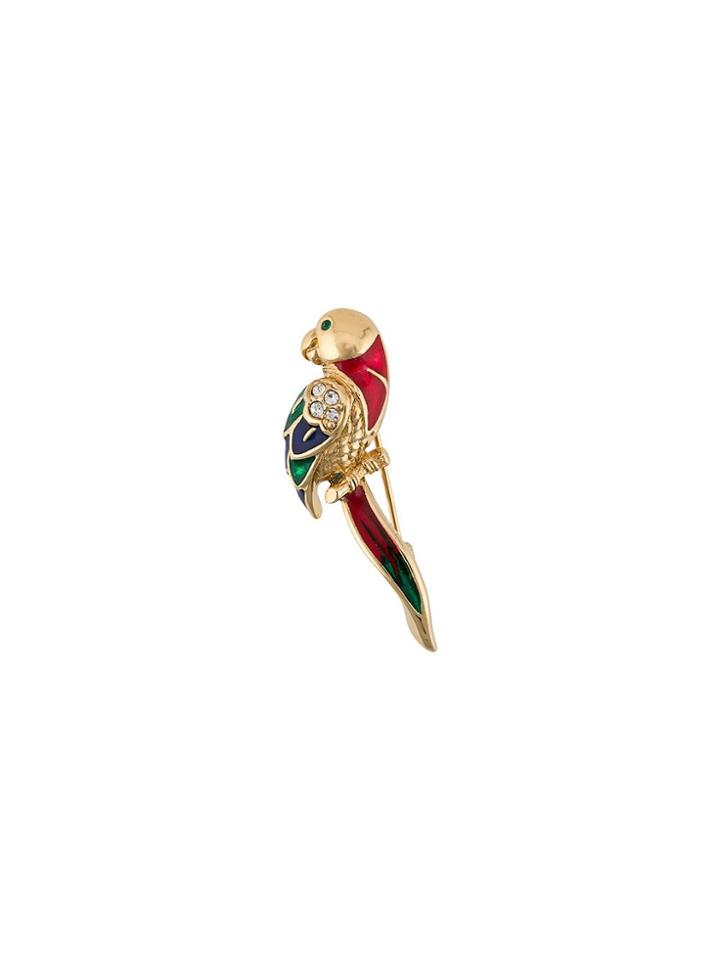 Susan Caplan Vintage 1980s Attwood & Sawyer Parrot Brooch - Gold