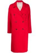 Tela Double Breasted Coat - Red