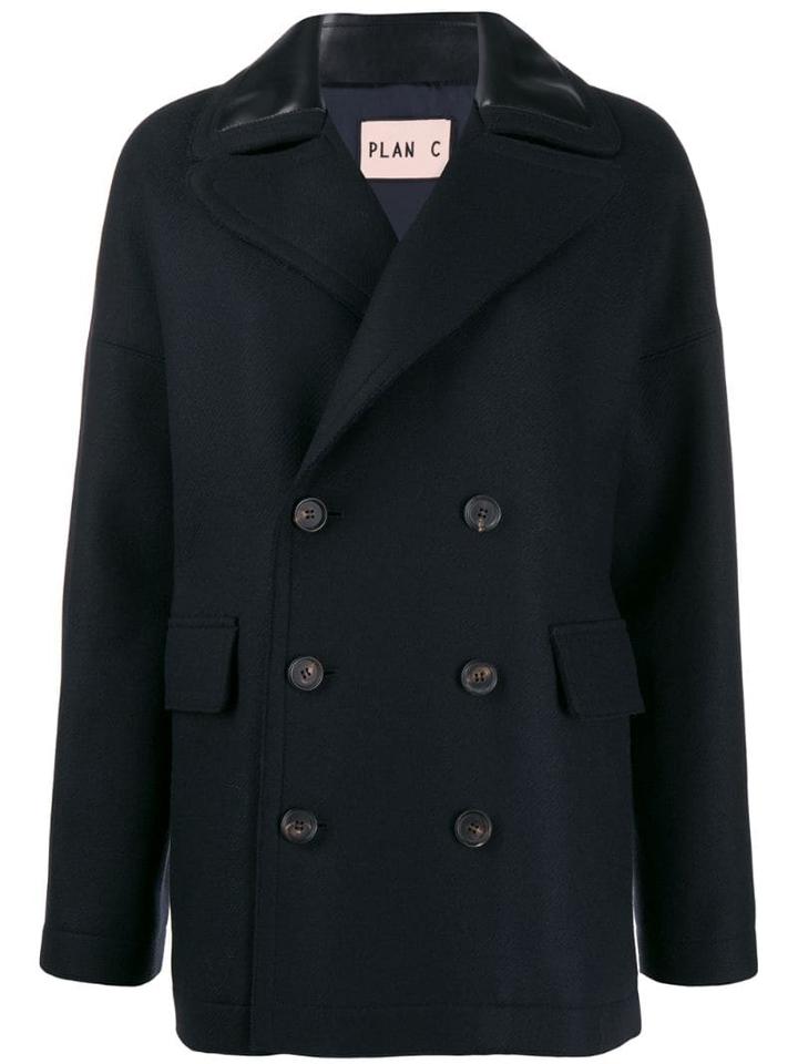 Plan C Double-breasted Jacket - Blue