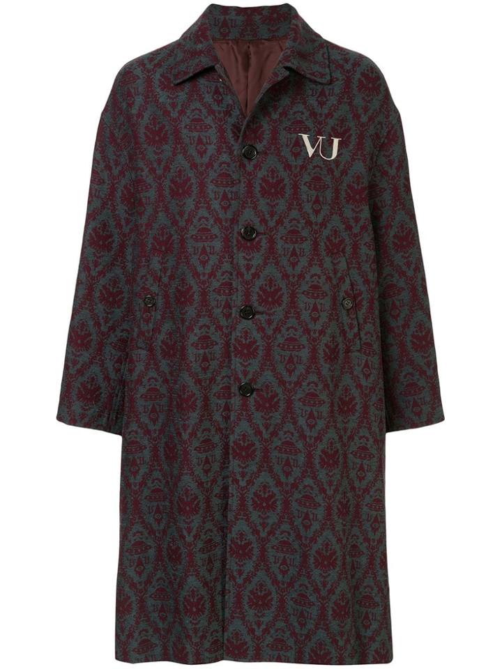 Undercover X Valentino Logo Print Coat - Green