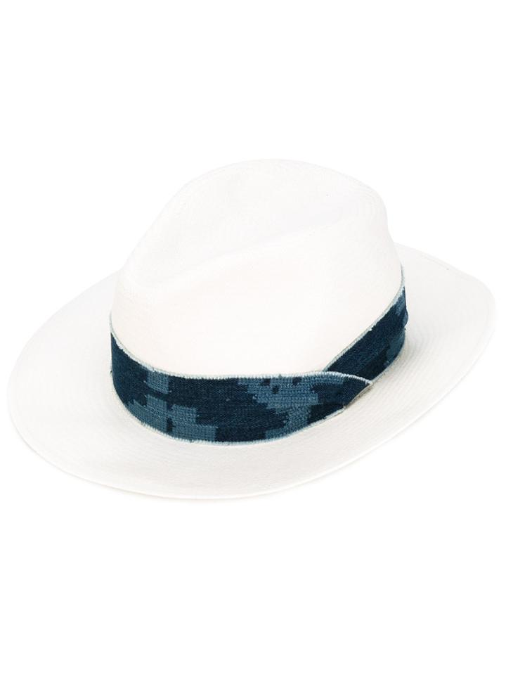 Rag & Bone Ribbon Detail Panama Hat - Nude & Neutrals