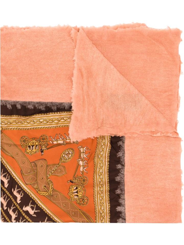 Avant Toi Horse Printed Scarf - Pink