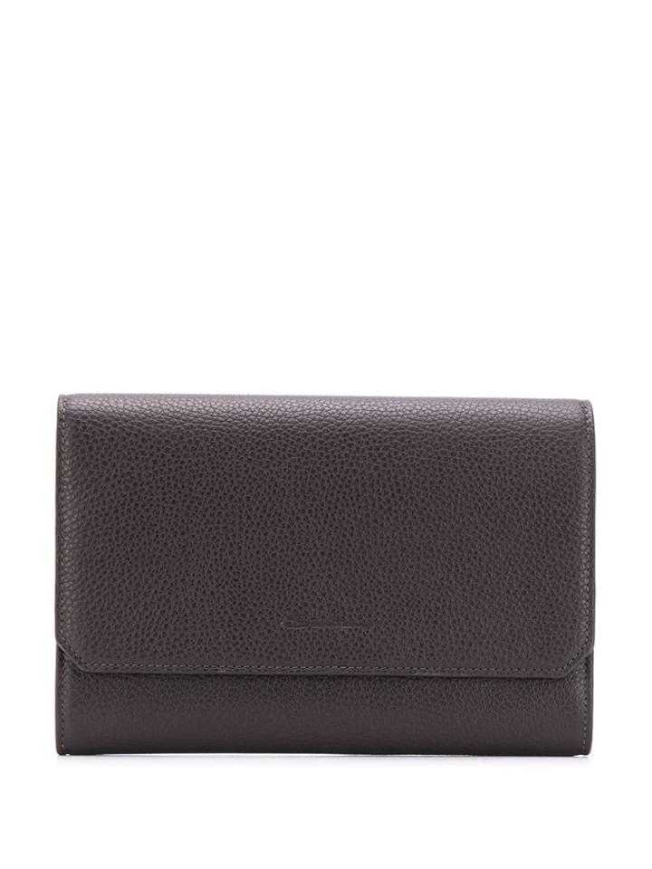 Santoni Travel Document Clutch Bag - Brown