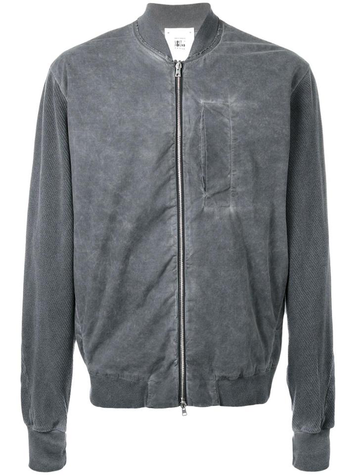 Lost & Found Rooms Chest Detail Bomber Jacket - Grey