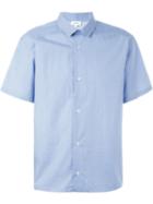 Jil Sander Pindot Print Shortsleeved Shirt, Men's, Size: 41, Blue, Cotton