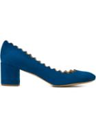 Chloé Lauren Pumps, Women's, Size: 39, Blue, Suede/leather