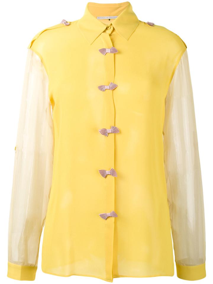 Marco De Vincenzo Bow Embellished Shirt - Yellow & Orange