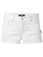 Versus Safety Pin Denim Shorts, Women's, Size: 27, White, Cotton/spandex/elastane