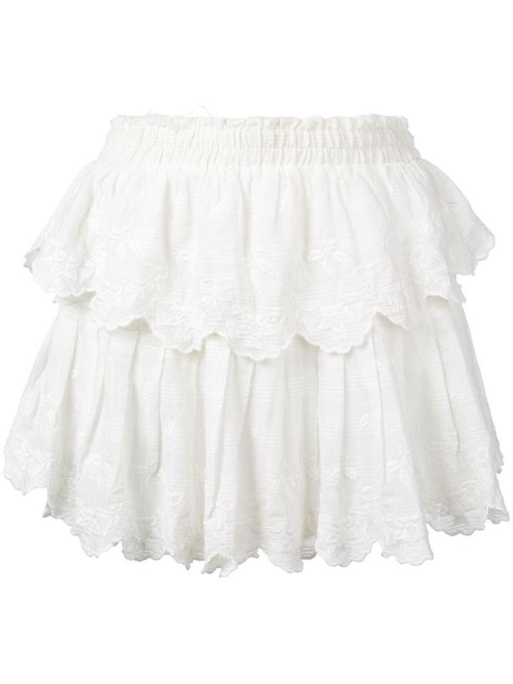 Love Shack Fancy Ruffle Mini Skirt - White
