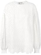 Zimmermann Oversized Crochet Blouse, Women's, Size: 1, White, Cotton