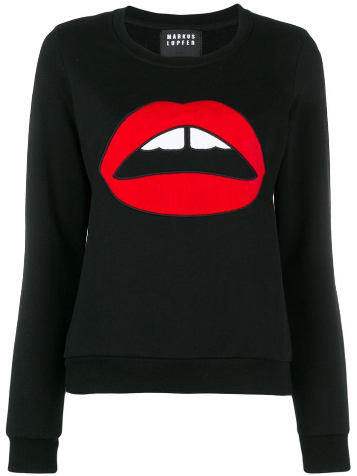 Markus Lupfer Leonie Velvet Lara Lip Sweater - Black