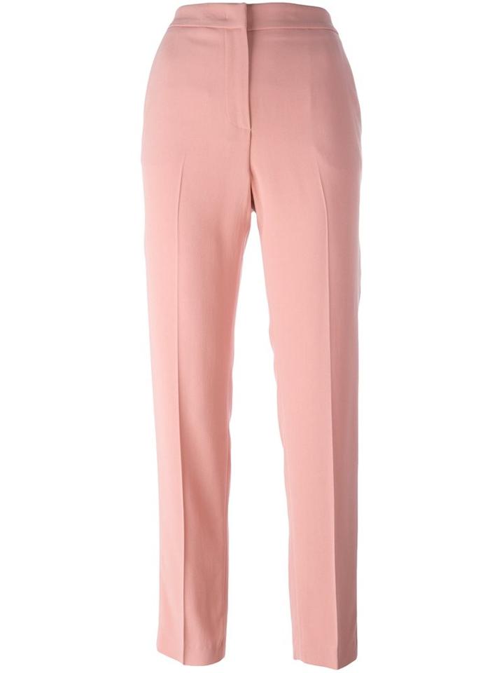 Msgm Straight Trousers, Women's, Size: 42, Pink/purple, Acetate/viscose
