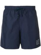 Ea7 Emporio Armani Logo Print Swim Shorts - Blue