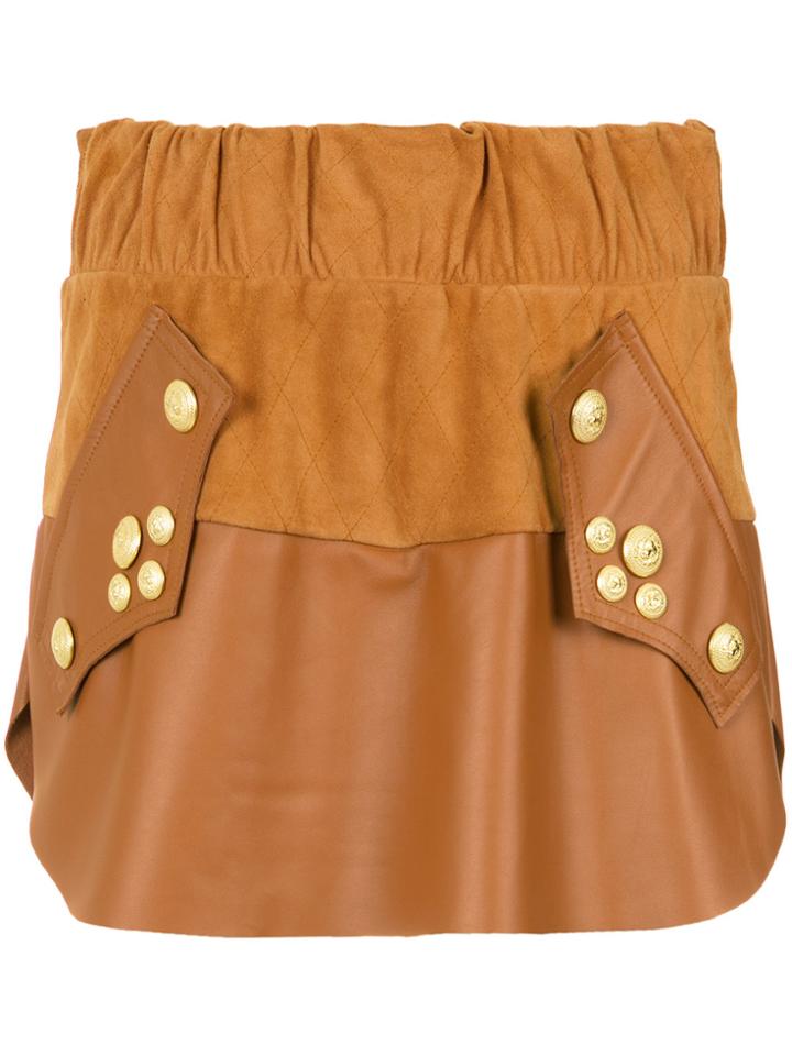 Andrea Bogosian Leather Skorts - Brown