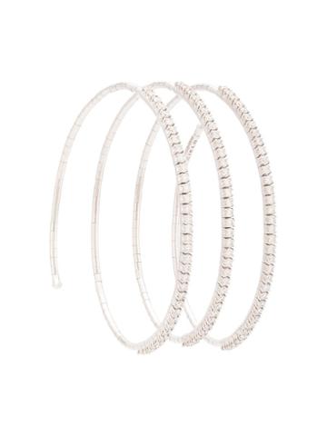 Mattia Cielo 18kt White Gold Rugiada Diamond Triple Coil Bangle -