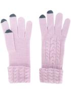 N.peal Cable-knit Gloves - Pink & Purple