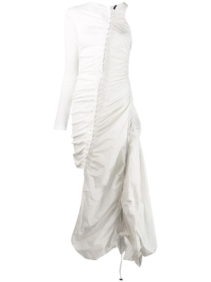 Unravel Project Lace-up Asymmetric Dress - Grey