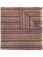 Paul Smith Stripped Pattern Knitted Scarf - Neutrals