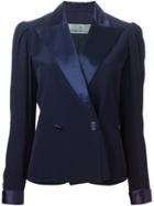 Jean Louis Scherrer Vintage Satin Lapel Blazer - Blue