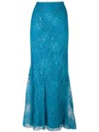 Embroidered Skirt - Women - Silk/polyamide/acetate/other Fibers - 42, Blue, Silk/polyamide/acetate/other Fibers, Alberta Ferretti